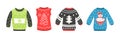 Set Christmas sweater. Royalty Free Stock Photo